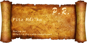 Pitz Réka névjegykártya