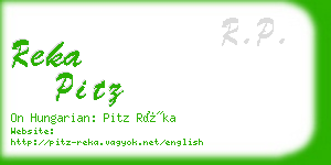 reka pitz business card